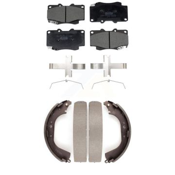 Front Rear Ceramic Brake Pads Drum Shoe Kit For 2000-2002 Toyota Tacoma With 6 Lug Wheels KTN-100927