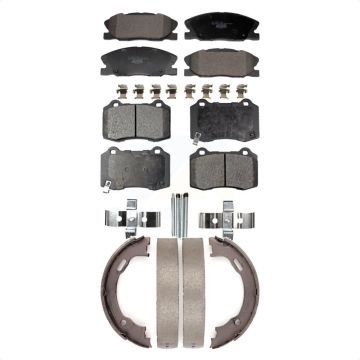 Front Rear Ceramic Brake Pads And Parking Shoes Kit For Dodge Charger KTN-100931