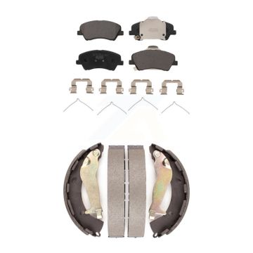 Front Rear Ceramic Brake Pads And Drum Shoes Kit For Kia Rio Hyundai Accent KTN-100939