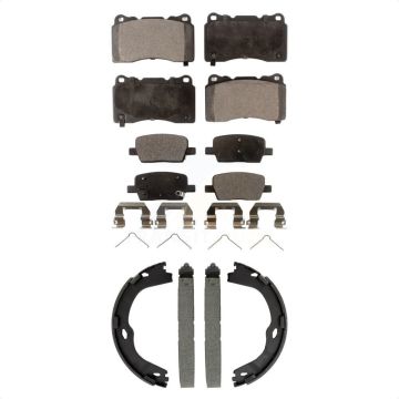 Front Rear Ceramic Brake Pads And Parking Shoes Kit For Chevrolet Camaro KTN-100941