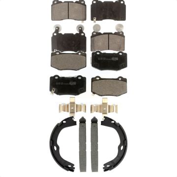 Front Rear Ceramic Brake Pads And Parking Shoes Kit For Chevrolet Corvette Camaro KTN-100942