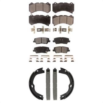 Front Rear Ceramic Brake Pads And Parking Shoes Kit For Cadillac CTS KTN-100950