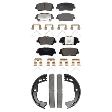 Front Rear Ceramic Brake Pads And Parking Shoes Kit For Genesis G70 Kia Stinger KTN-100956