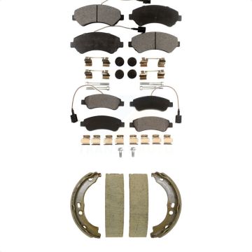 Front Rear Ceramic Brake Pads Parking Shoe Kit For 2014-2020 Ram ProMaster 2500 3500 1500 KTN-100971
