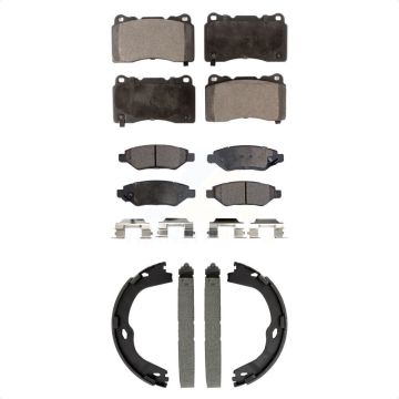 Front Rear Ceramic Brake Pads And Parking Shoes Kit For Cadillac CTS With Brembo Calipers KTN-100990