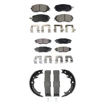 Front Rear Ceramic Brake Pads & Parking Shoe Kit For Subaru Forester Impreza XV Crosstrek KTN-100998
