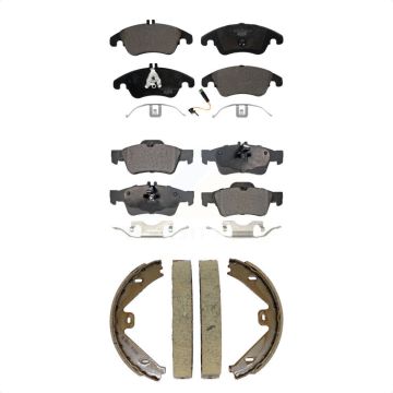 Front Rear Ceramic Brake Pads & Parking Shoes Kit For Mercedes-Benz E350 E400 E250 CLS400 KTN-101010