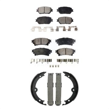 Front Rear Ceramic Brake Pads And Parking Shoes Kit For 2014 Lexus IS250 C F Sport KTN-101015