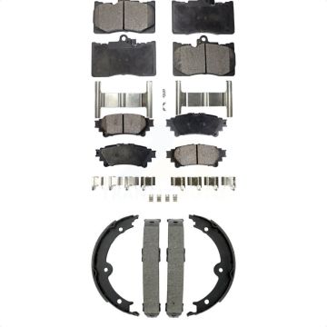 Front Rear Ceramic Brake Pads And Parking Shoes Kit For 2014-2015 Lexus IS350 Convertible KTN-101016