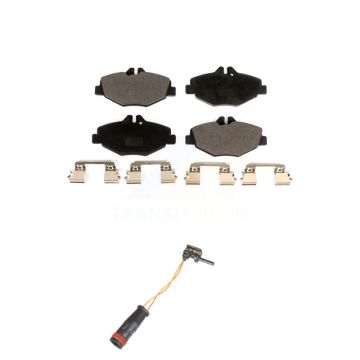 Front Ceramic Disc Brake Pads And Wear Sensors Kit For Mercedes-Benz E350 RWD KTW-100016