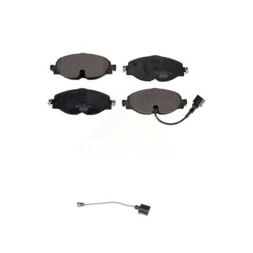 Front Ceramic Brake Pad & Extra Wear Sensor Kit For Volkswagen Golf Jetta SportWagen Taos KTW-100056