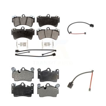 Front Rear Ceramic Disc Brake Pads And Extra Wear Sensors Kit For Audi Q7 Porsche Cayenne KTW-100297