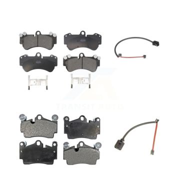 Front Rear Ceramic Disc Brake Pads And Wear Sensors Kit For Porsche Cayenne KTW-100298