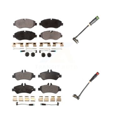 Front Rear Ceramic Brake Pads Extra Wear Sensor Kit For Sprinter 2500 Mercedes-Benz Dodge KTW-100305