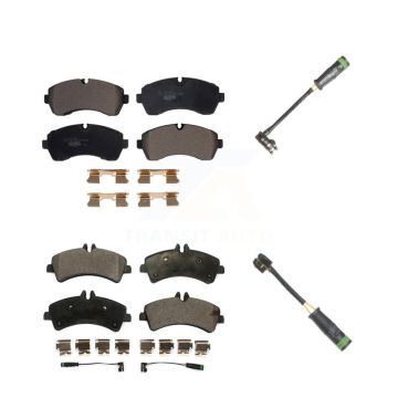 Front Rear Ceramic Brake Pad Extra Wear Sensor Kit For Mercedes-Benz Sprinter 3500 3500XD KTW-100308