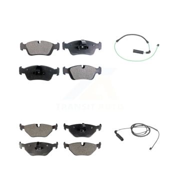 Front Rear Ceramic Disc Brake Pads And Wear Sensors Kit For 2001-2005 BMW 325xi 2.5L KTW-100312