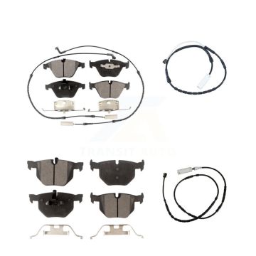 Front Rear Ceramic Brake Pads Extra Wear Sensor Kit For 13 BMW X1 xDrive35i with AWD 3.0L KTW-100351