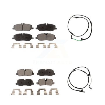Front Rear Ceramic Disc Brake Pads And Wear Sensors Kit For 2005-2009 Land Rover LR3 4.4L KTW-100359