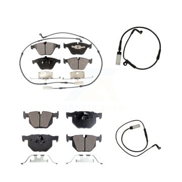 Front Rear Ceramic Brake Pads & Extra Wear Sensor Kit For BMW 535i xDrive Wagon with 3.0L KTW-100378