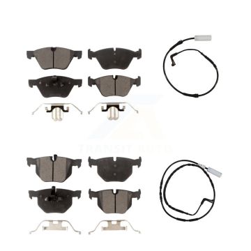 Front Rear Ceramic Disc Brake Pads And Wear Sensors Kit For 2006 BMW 330i KTW-100380