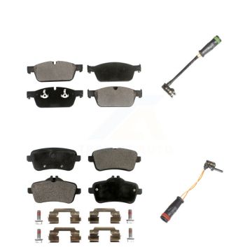 Front Rear Ceramic Disc Brake Pad And Wear Sensor Kit For 2017 Mercedes-Benz GLS350d 3.0L KTW-100402