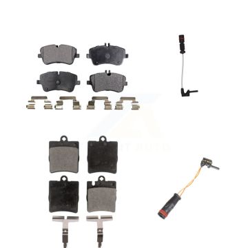 Front Rear Ceramic Brake Pads Wear Sensor Kit For 03 Mercedes-Benz CLK320 Coupe with 3.2L KTW-100428