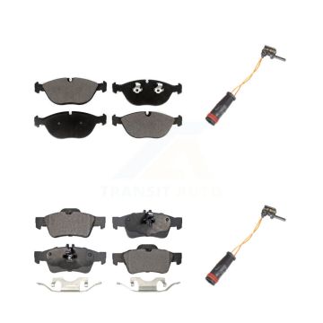 Front Rear Ceramic Disc Brake Pads And Wear Sensors Kit For 2006 Mercedes-Benz E350 AWD KTW-100447