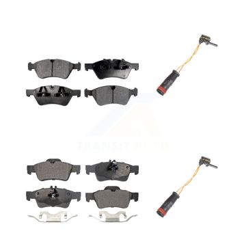 Front Rear Ceramic Disc Brake Pads And Wear Sensors Kit For Mercedes-Benz E350 AWD KTW-100450