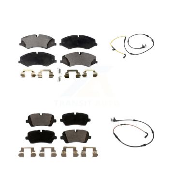 Front Rear Ceramic Disc Brake Pads & Wear Sensor Kit For Land Rover Range Sport Discovery KTW-100464