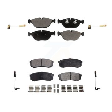 Front Rear Ceramic Disc Brake Pad And Wear Sensor Kit For 2000 Mercedes-Benz C43 AMG 4.3L KTW-100470