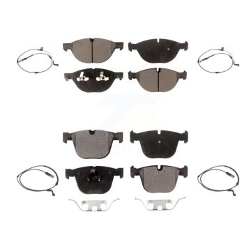 Front Rear Ceramic Disc Brake Pads And Wear Sensors Kit For BMW X6 xDrive50i with 4.4L KTW-100472