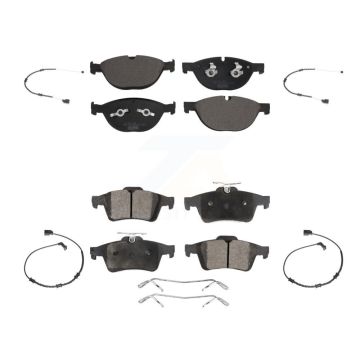 Front Rear Ceramic Brake Pad Wear Sensor Kit For 2014 Jaguar XJ L Portfolio with RWD 5.0L KTW-100497