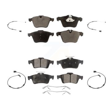 Front Rear Ceramic Brake Pad Wear Sensor Kit For Jaguar XJ Base L Portfolio with RWD 3.0L KTW-100498