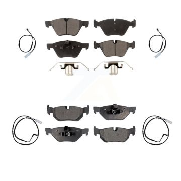 Front Rear Ceramic Disc Brake Pads And Wear Sensors Kit For BMW 128i 3.0L KTW-100505