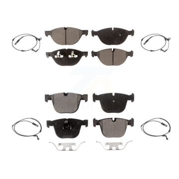 Front Rear Ceramic Disc Brake Pads And Wear Sensors Kit For 2009 BMW X6 xDrive50i KTW-100542
