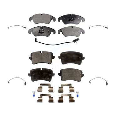 Front Rear Ceramic Disc Brake Pads And Extra Wear Sensors Kit For Audi A6 Quattro KTW-100586