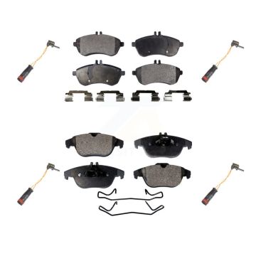 Front Rear Ceramic Disc Brake Pads And Wear Sensors Kit For Mercedes-Benz C300 C250 C230 KTW-100614