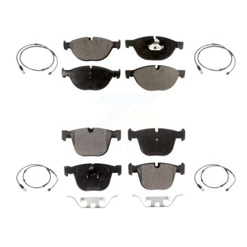 Front Rear Ceramic Disc Brake Pads And Wear Sensors Kit For 2012 BMW 750i GAS engine KTW-100636