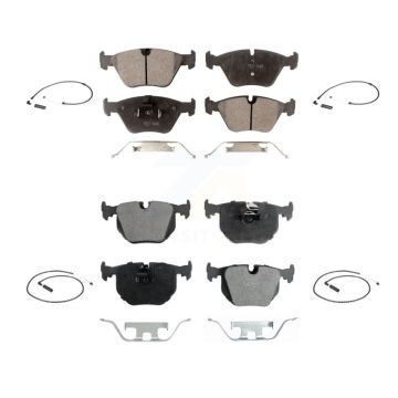 Front Rear Ceramic Disc Brake Pads And Wear Sensors Kit For 2004-2010 BMW X3 KTW-100644