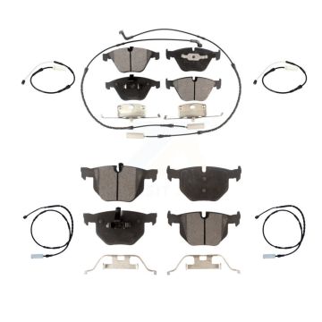 Front Rear Ceramic Disc Brake Pads And Extra Wear Sensors Kit For BMW 335i 335is 335d KTW-100651