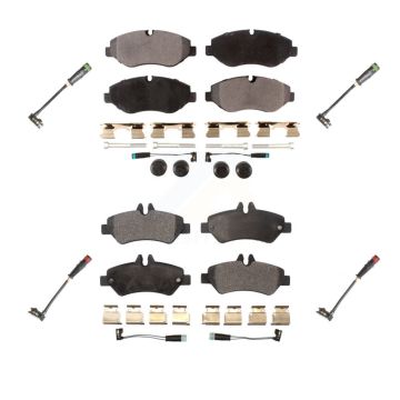 Front Rear Ceramic Brake Pads Extra Wear Sensor Kit For Sprinter 2500 Mercedes-Benz Dodge KTW-100664