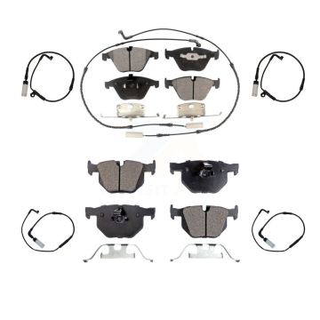 Front Rear Ceramic Brake Pad And Extra Wear Sensor Kit For BMW 530i 528i xDrive 525i 535i KTW-100689