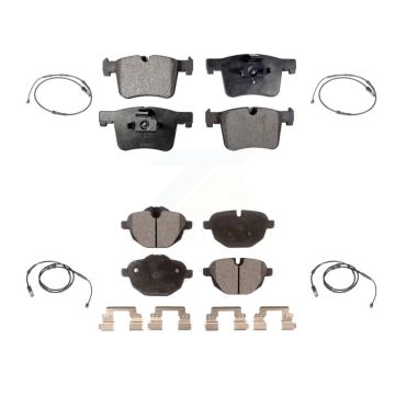 Front Rear Ceramic Disc Brake Pads And Wear Sensors Kit For BMW X3 X4 KTW-100696