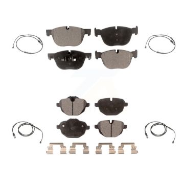 Front Rear Ceramic Disc Brake Pads And Wear Sensors Kit For 2017 BMW X4 M40i KTW-100697