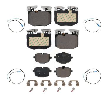 Front Rear Ceramic Brake Pad Wear Sensor Kit For BMW 530i xDrive 530e 740e 740i 840i Gran KTW-100706