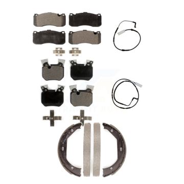 Front Rear Ceramic Disc Brake Pads And Wear Sensors Kit (5Pc) For 2008-2010 BMW 135i 3.0L KTW-100725