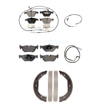 Front Rear Ceramic Disc Brake Pads And Extra Wear Sensors Kit (5Pc) For BMW 328i xDrive KTW-100734
