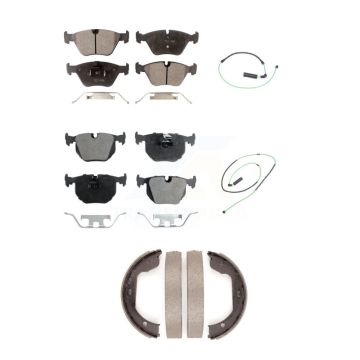 Front Rear Ceramic Disc Brake Pads And Wear Sensors Kit (5Pc) For 2005-2006 BMW M3 3.2L KTW-100762