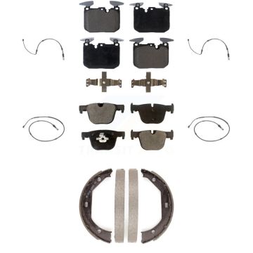 Front Rear Ceramic Brake Pad Wear Sensor Kit (7Pc) For BMW 435i xDrive 440i Gran Coupe GT KTW-100794