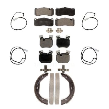 Front Rear Ceramic Disc Brake Pads And Wear Sensors Kit (7Pc) For 2008-2010 BMW 135i 3.0L KTW-100800